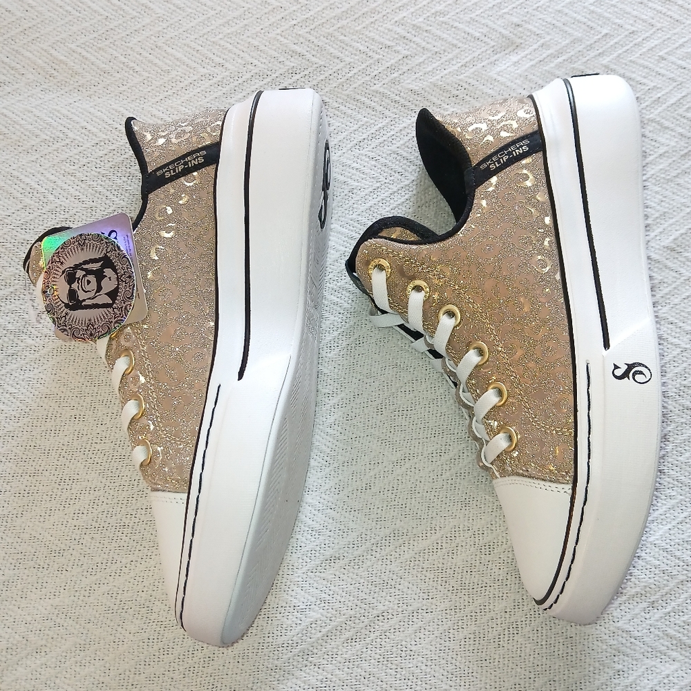NWT Sz.7.5 Womens Skechers X Snoop Dog Snoop One Disco Ocelot Shoes - Picture 3 of 10